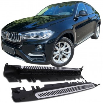 Aluminum running boards with anti-slip rubber strips - Side Steps suitable for BMW X6 F16 2014-2019