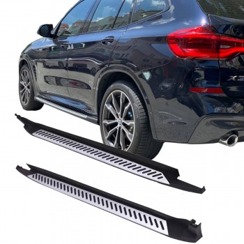 Aluminum running boards with anti-slip rubber strips - Side Steps suitable for BMW X3 G01 X4 G02