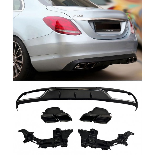 Rear spoiler diffuser in the C63 fits for Mercedes W205 standard equipment