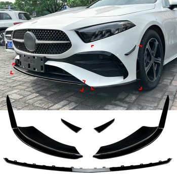 AERO FLAPS front spoiler BLACK Front suitable for Mercedes W177 A-Class facelift