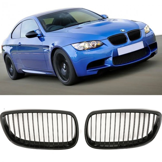 GRILL FITS BMW E92 E93 06-10 SPORT 08+ SINGLE SLAT GLOSSY BLACK 