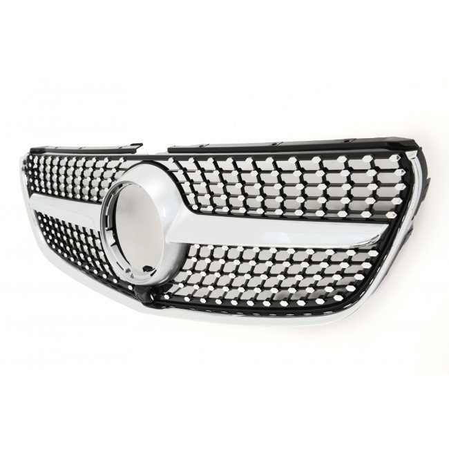 Sport Diamant Grill Kühlergrill passt für Mercedes W447 V-Klasse Facelift + AMG-Line