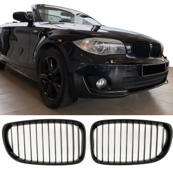 GRILLE  FITS FOR BMW E87 LCI + E81 E82 E88 SPORT 07-11 SINGLE SLAT GLOSS BLACK 