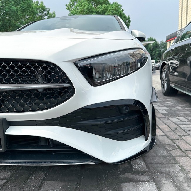 AERO FLAPS SPLITTER BLACK Front suitable for Mercedes W177 A-Class facelift