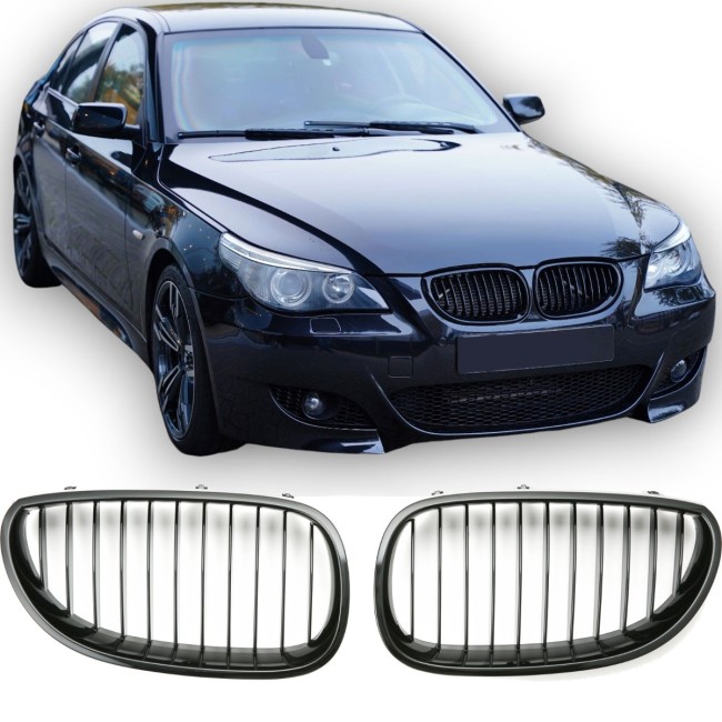 Grille suitable for BMW 5-Series E60 and E61 single bar gloss black