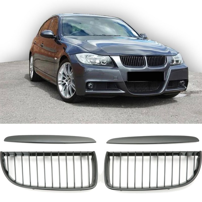 GRILLE FITS FOR BMW E90 E91 SPORT 05-07 GLOSS BLACK 