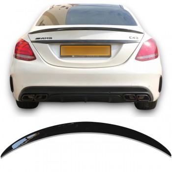 REAR SPOILER LIP BLACK GLOSSY fits for Mercedes W205 C-Class 2014-2021