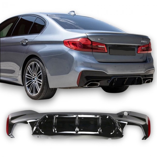 DIFFUSER HIGH GLOSS BLACK FITS FOR BMW 5 SERIES G30 / G31 M-TECH