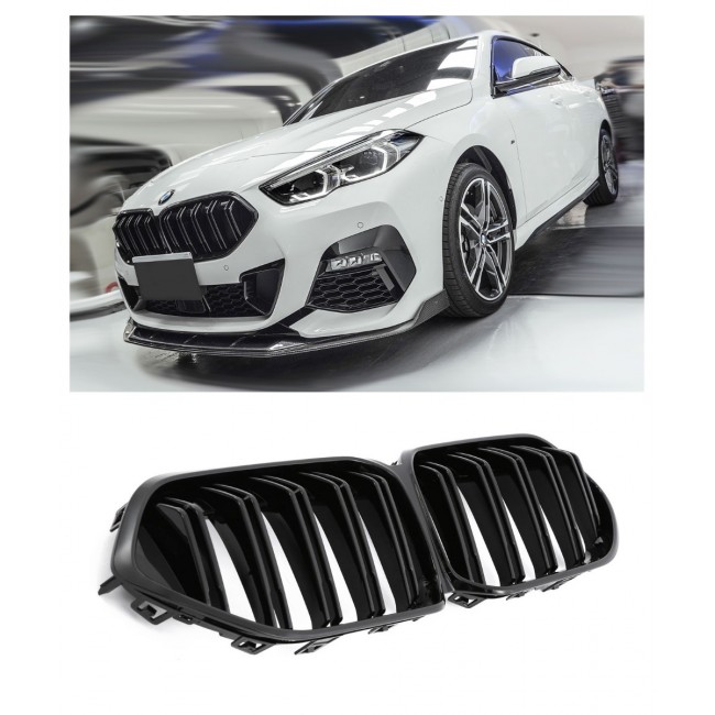 GRILLE FITS FOR BMW F44 GRAN COUPE SPORT DOUBLE SLAT GLOSS BLACK 