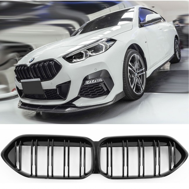 GRILLE FITS FOR BMW F44 GRAN COUPE SPORT DOUBLE SLAT GLOSS BLACK 