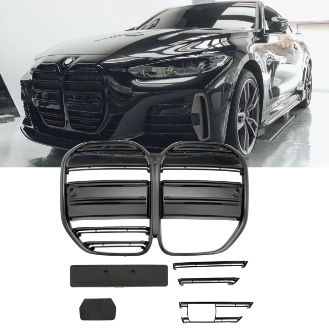 FITS FOR BMW 4 SERIES G22 G23 SPORT RADIATOR GRILLE GLOSSY BLACK