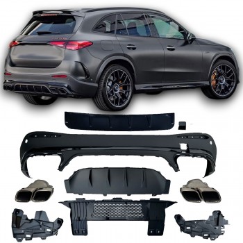 Rear spoiler diffuser + exhaust tips (CHROME) for Mercedes X254 GLC