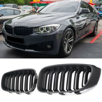 GRILLE FITS FOR BMW 3 F34 GT SPORT DOUBLE SLAT FLAT BLACK 