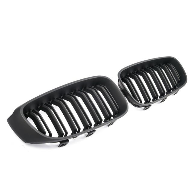 GRILLE FITS FOR BMW 3 F34 GT SPORT DOUBLE SLAT FLAT BLACK 