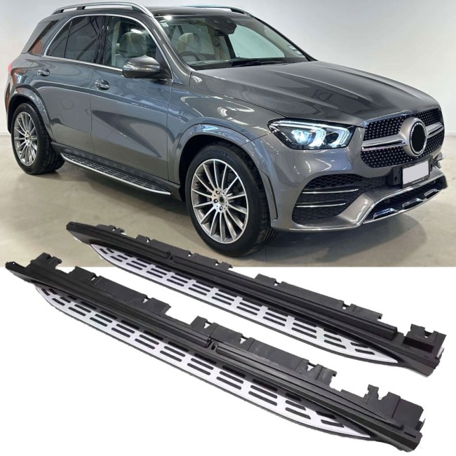 Aluminum running boards with anti-slip nubs - side steps suitable for Mercedes V167 GLE SUV