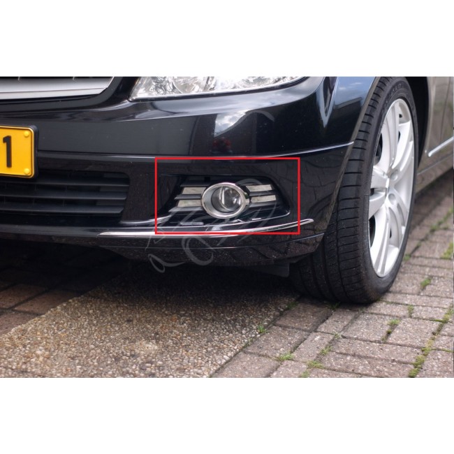 Chromrahmen NSW Nebelscheinwerfer Blenden für Mercedes W204 C-Klasse