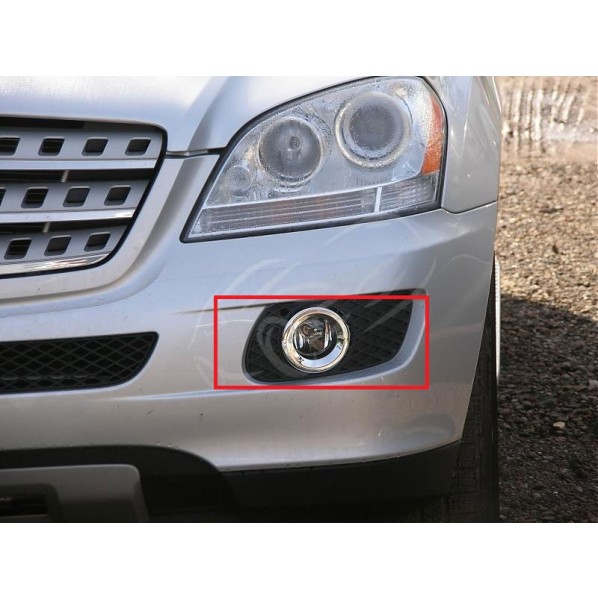 MERCEDES W164 ML-CLASS CHROME FOGLIGHT COVERS ROUND SHAPE