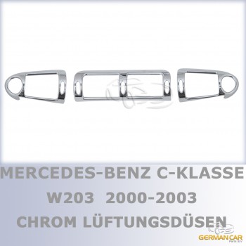 MERCEDES W203 C-CLASS MATTE CHROME AIR VENT COVERS