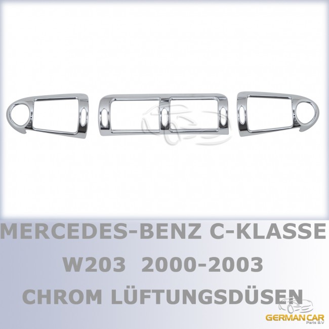 MERCEDES W203 C-CLASS MATTE CHROME AIR VENT COVERS