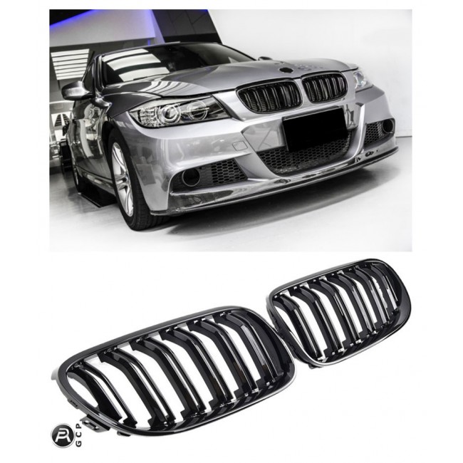 FITS FOR BMW E90 E91 SPORT GRILLE 08+ GLOSS BLACK 