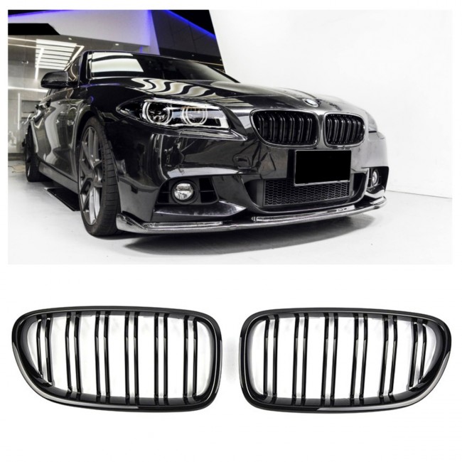 FITS FOR BMW F10 F11 F18 SPORT GRILLE  GLOSS BLACK 
