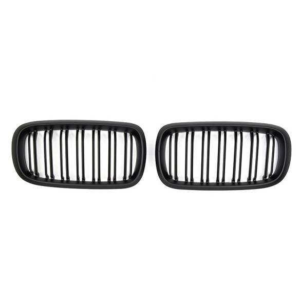 GRILLE FITS FOR BMW X5 / X6 F15 F16 SPORT DOUBLE SLAT MATTE BLACK 