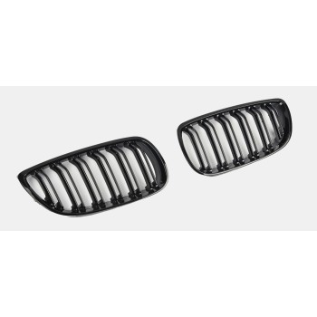 GRILL FITS BMW E92 E93 06-10 SPORT 08+ DOUBLE SLAT GLOSSY BLACK 