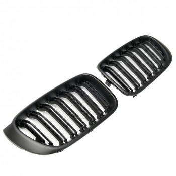 GRILLE FITS FOR BMW X3 X4 F25/F26 SPORT DOUBLE SLAT FLAT BLACK 