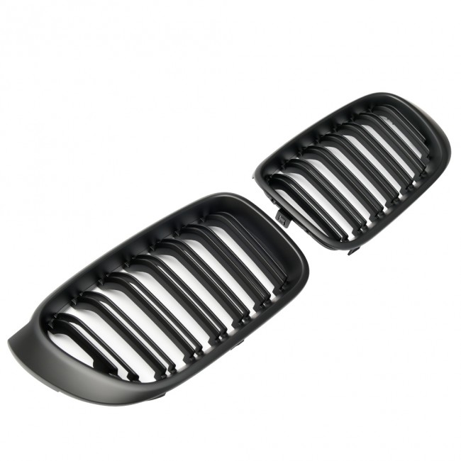 GRILLE FITS FOR BMW X3 X4 F25/F26 SPORT DOUBLE SLAT FLAT BLACK 