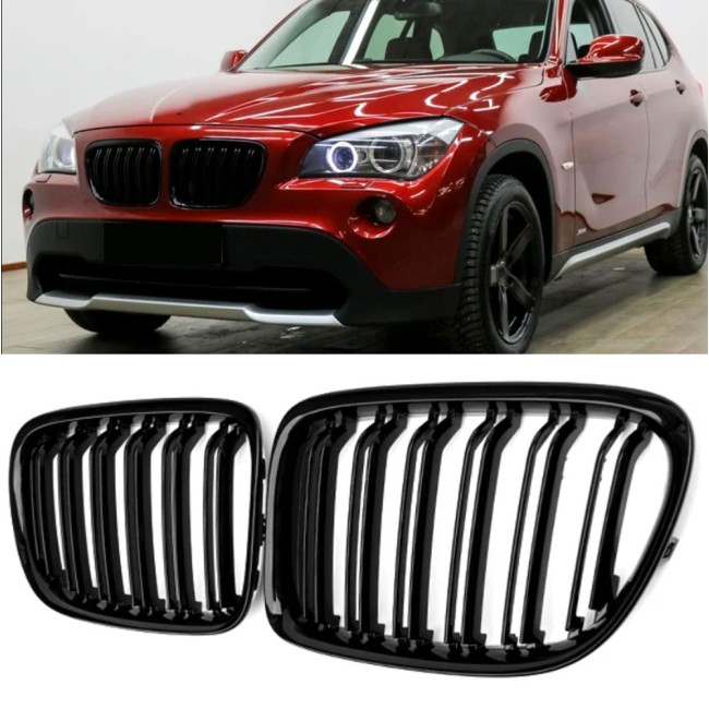 GRILLE FITS FOR BMW X1 E84 SPORT DOUBLE SLAT GLOSS BLACK 