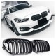 GRILLE FITS FOR BMW F20 F21 SPORT 15-18 DOUBLE SLAT GLOSS BLACK 