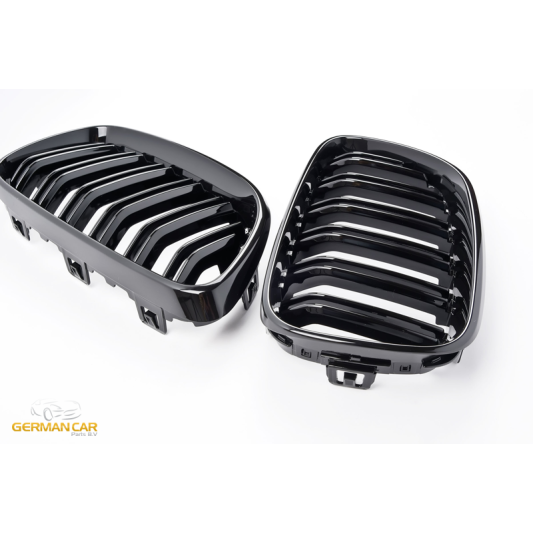 GRILLE FITS FOR BMW F22 F23 F87 SPORT DOUBLE SLAT GLOSS BLACK 