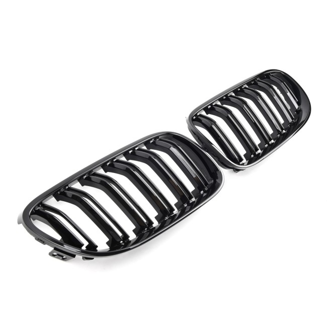 GRILL FITS FOR BMW E92 E93 10-13 SPORT DOUBLE SLAT GLOSSY BLACK 
