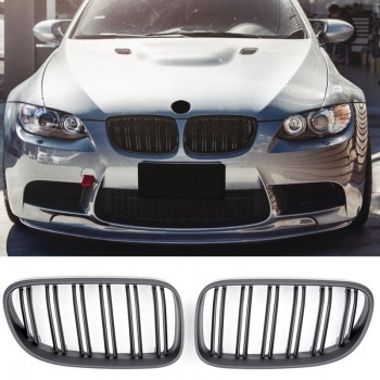 GRILL FITS BMW E92 E93 10-13 SPORT DOUBLE SLAT FLAT BLACK 