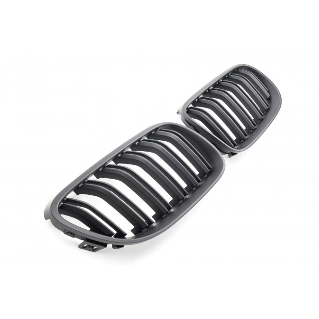 GRILL FITS BMW E92 E93 10-13 SPORT DOUBLE SLAT FLAT BLACK 