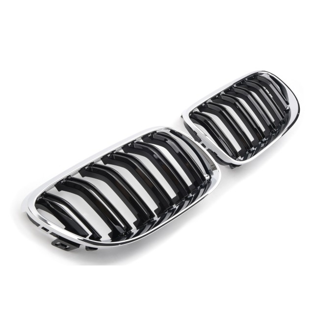 GRILL FITS BMW E92 E93 10-13 SPORT DOUBLE SLAT CHROME BLACK 