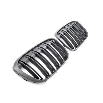 GRILLE FITS FOR BMW X1 F48 2015-2019 SPORT DOUBLE SLAT FLAT BLACK 