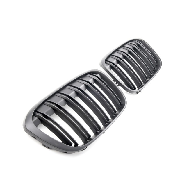 GRILLE FITS FOR BMW X1 F48 2015-2019 SPORT DOUBLE SLAT FLAT BLACK 