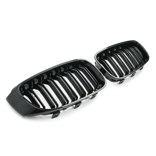 GRILLE FITS FOR BMW 3 F34 GT SPORT DOUBLE SLAT GLOSSY BLACK 
