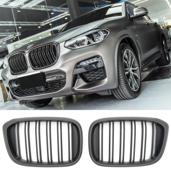 GRILLE FITS FOR BMW X3 X4 G01 G02 SPORT DOUBLE SLAT FLAT BLACK 