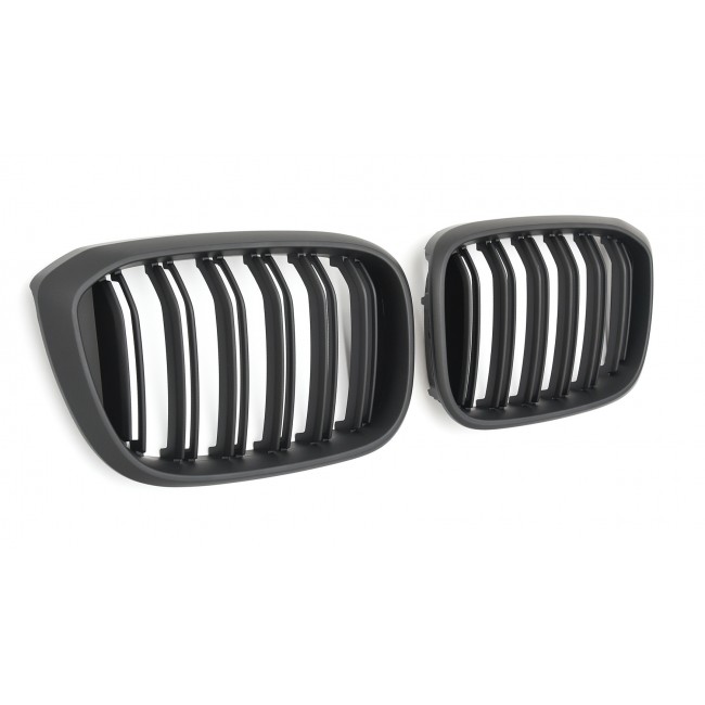 GRILLE FITS FOR BMW X3 X4 G01 G02 SPORT DOUBLE SLAT FLAT BLACK 
