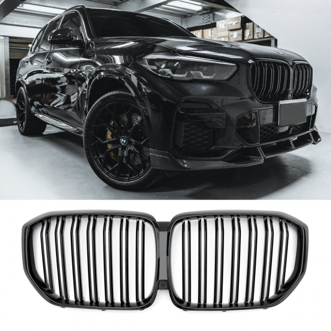 GRILLE FITS FOR BMW X5 G05 SPORT DOUBLE SLAT GLOSS BLACK 2018-2023