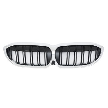 GRILLE FITS FOR BMW 3ER G20 G21 2019-2022 SPORT DOUBLE SLAT CHROME BLACK 