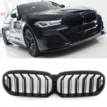 GRILLE FITS FOR BMW G30 G31 LCI SPORT DOUBLE SLAT  GLOSS BLACK 