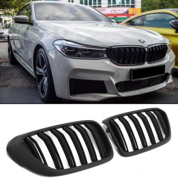 GRILLE FITS FOR BMW 6 G32 GRAN TURISMO SPORT DOUBLE SLAT MATTE BLACK 