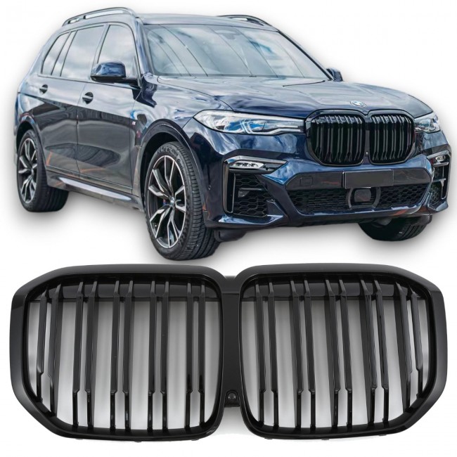 GRILLE FITS FOR BMW X7 G07 SPORT DOUBLE SLAT GLOSS BLACK 