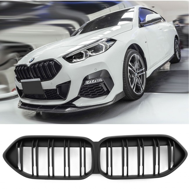 GRILLE FITS FOR BMW F44 GRAN COUPE SPORT DOUBLE SLAT FLAT BLACK 