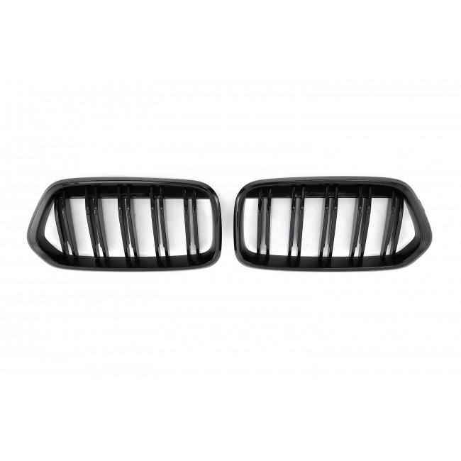 FITS FOR BMW X2 F39 SPORT DOUBLE BAR GRILL GLOSSY BLACK
