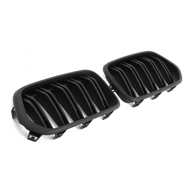 FITS FOR BMW X2 F39 SPORT DOUBLE BAR GRILL MATT BLACK