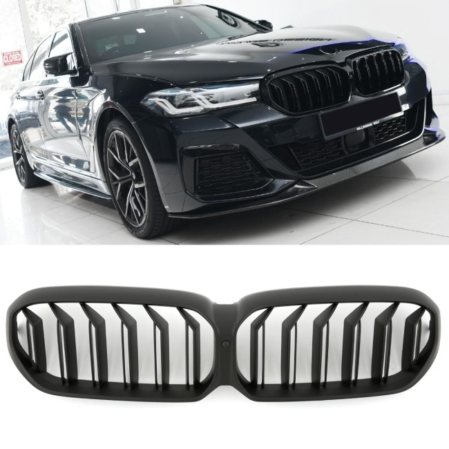 GRILLE FITS FOR BMW G30 G31 LCI SPORT DOUBLE SLAT MATTE BLACK 